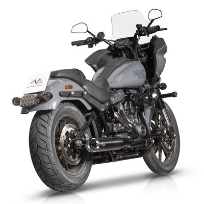 Euro 5 homologated. A pure Club Style exhaust system with a great sound, sporty looks and performance. Headers are 45mm diameter and the muffler is 101mm diameter. improved ground clearance when compared with stock. Complete with functional stainless heat shields that partially cover the headers and muffler. This is a precision made full stainless exhaust system, complete with catalytic converters, for a legal replacement that prevents you from getting into trouble during a traffic stop. Fitment is a direct bolt-on replacement for the stock headers and large muffler. The system comes with a black finish, a 900°C heat resistant satin black ceramic coating for lasting beauty. End cap is CNC machined Ergal (aluminum 7075) in the Revolver design, also in Black Ceramic with a Contrast Machined finish.
Note: Includes all hardware and brackets necessary to relocate the rear left footrest so this can be perfectly aligned with the right hand side.
Note: Homologation is valid for unmodified stock bikes, for the specific models and model years as mentioned in the product description. Removing or modifying the standard Db killer will void the homologation.
Note: See 708848 for Standard Db killer and 708858 for Racing Db killer.