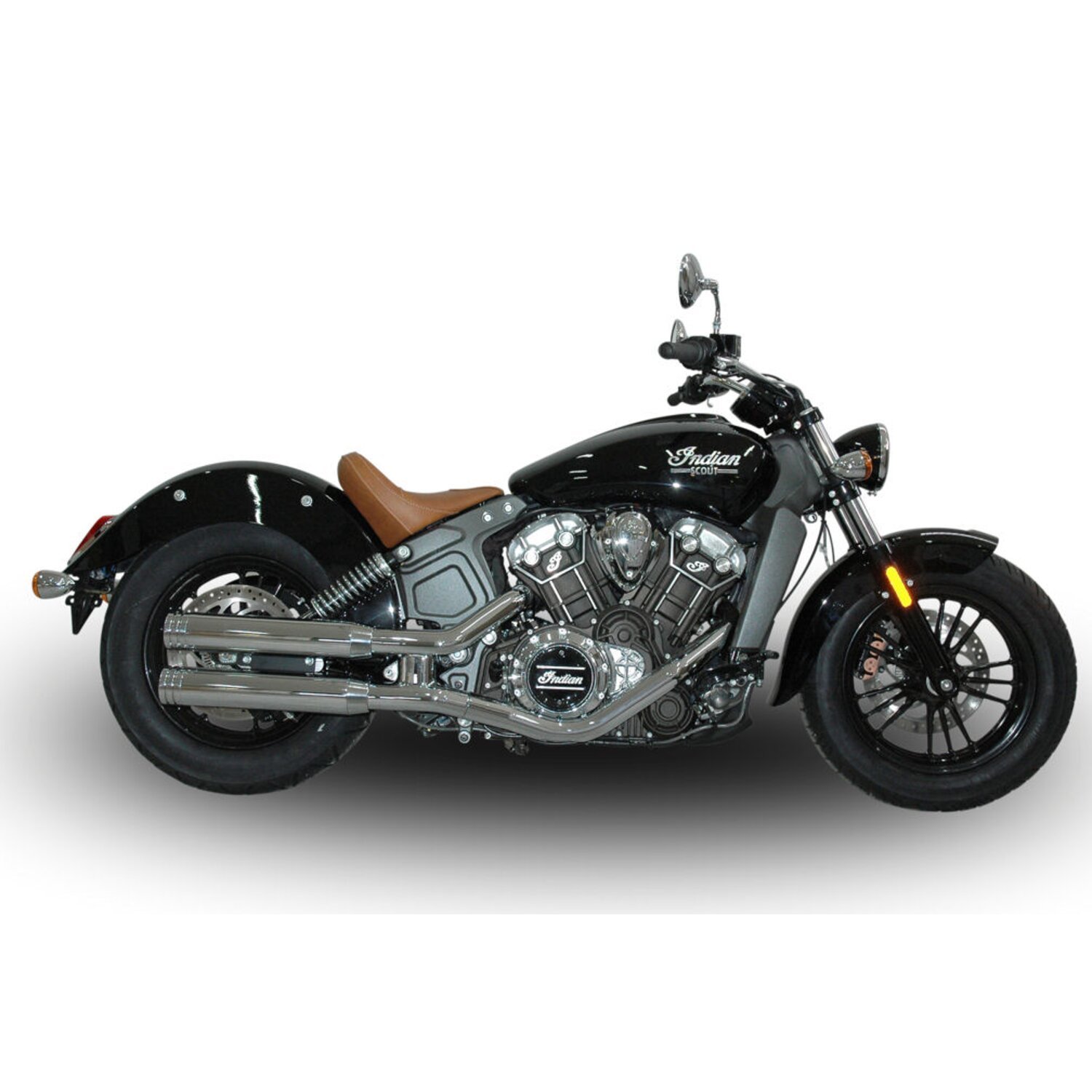 V Performance, Double Ring 80mm slip-on muffler set, Chrome
