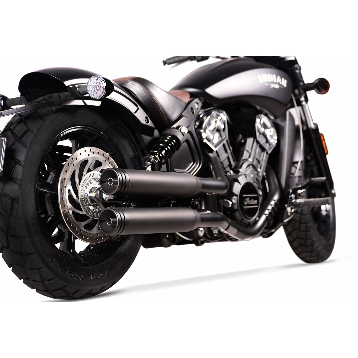 V Performance, Double Ring 80mm slip-on muffler set, Black