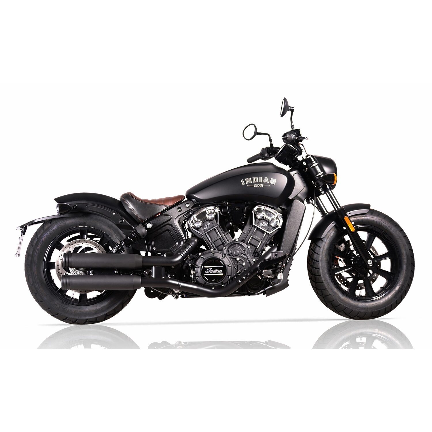 V Performance, Double Ring 80mm slip-on muffler set, Black