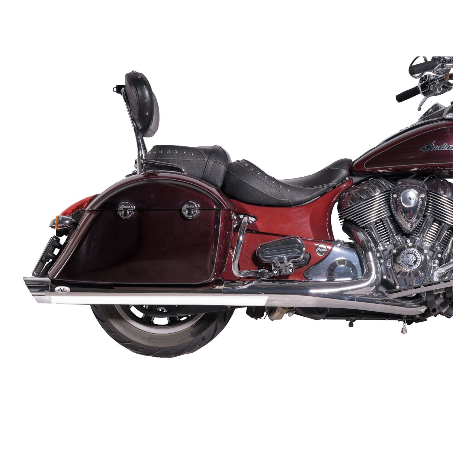 V Performance, 100mm Banger slip-on muffler set, Chrome