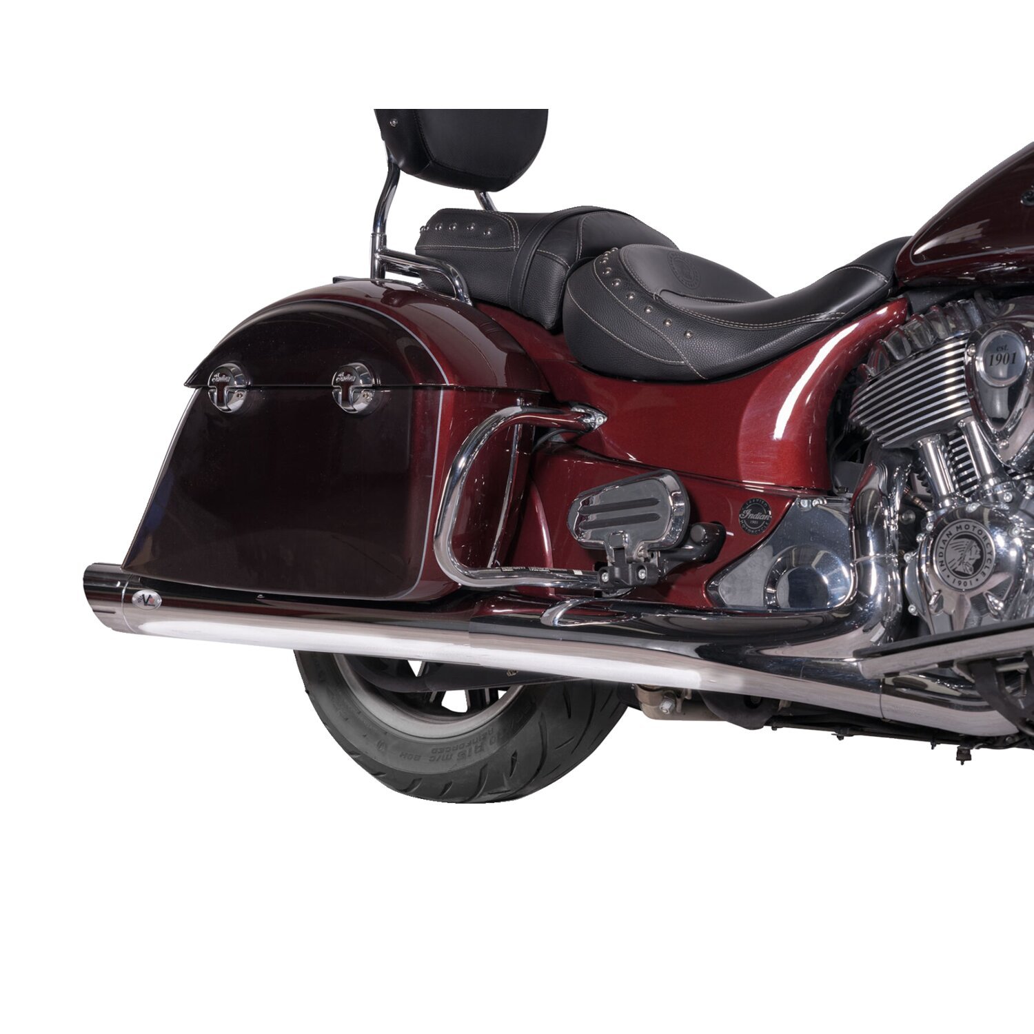 V Performance, 100mm Banger slip-on muffler set, Chrome