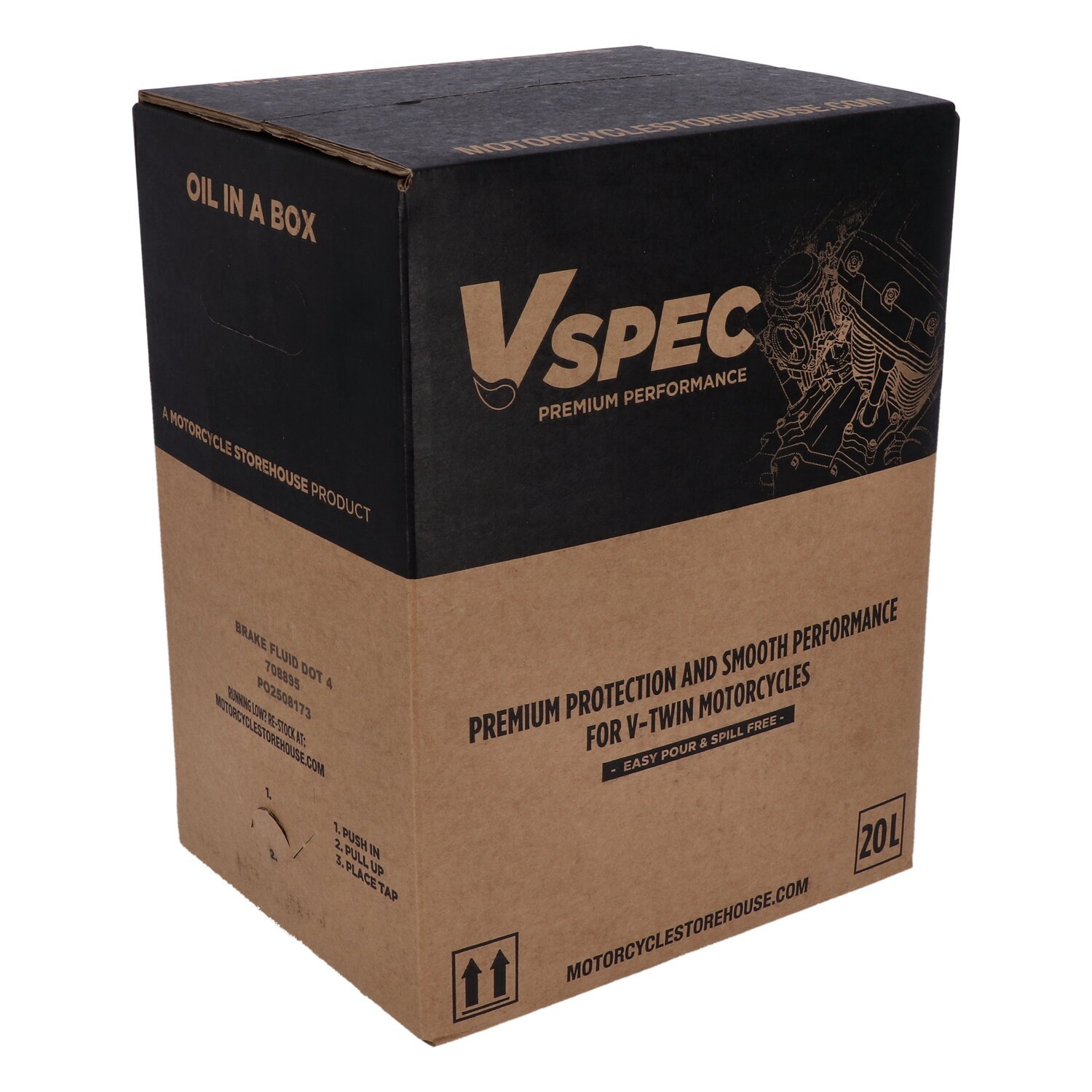 Vspec, brake fluid DOT 4. 20 liter box