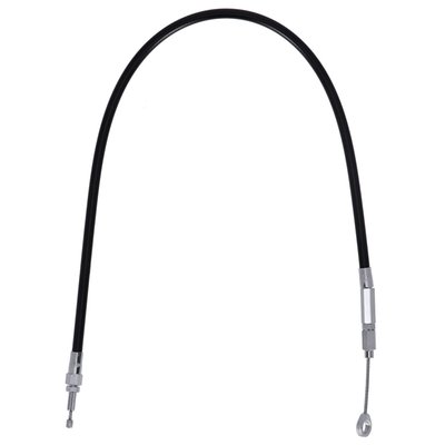 Black clutch cable has an overall length of 36" with a mousetrap style threaded cable end and a nylon cover.