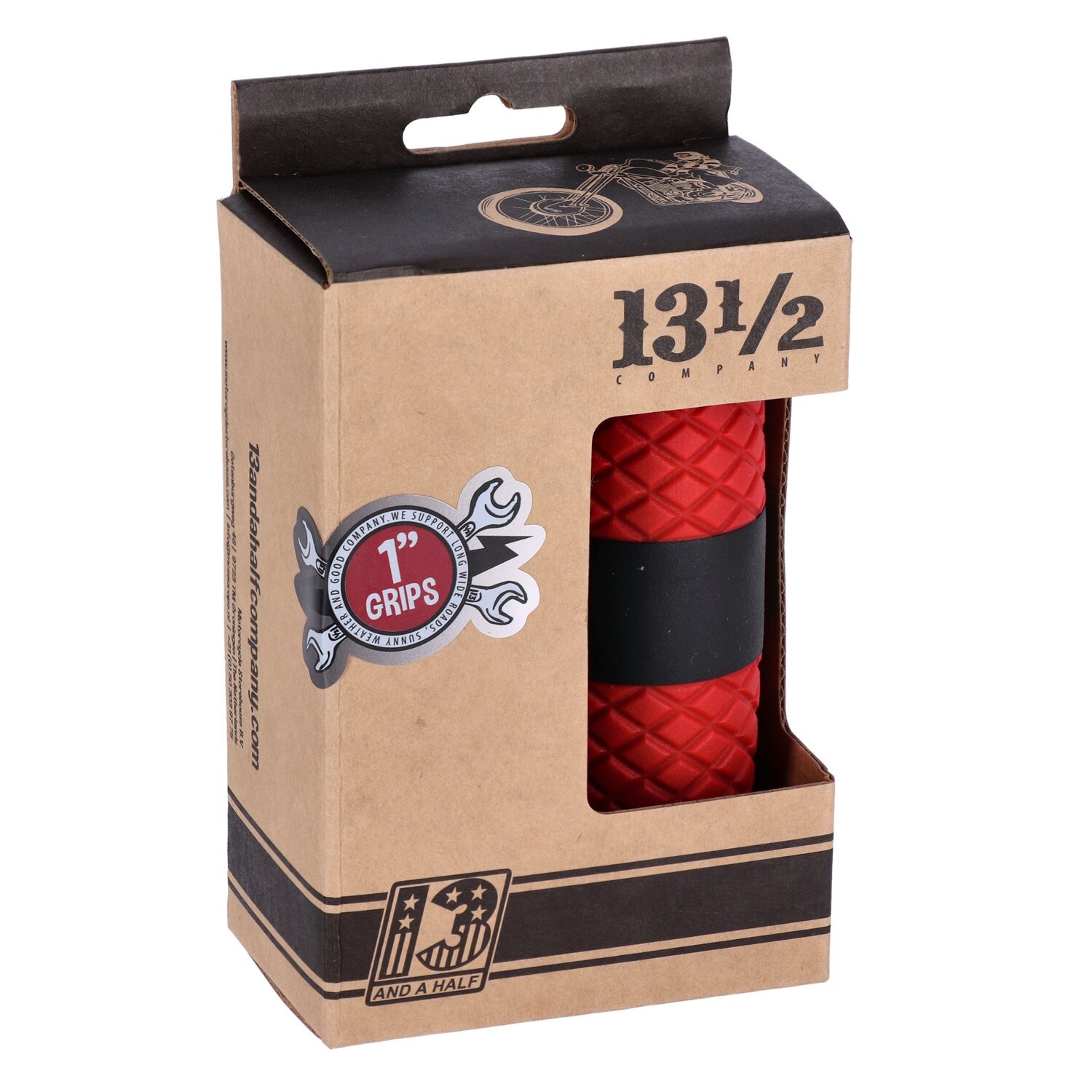 13 1/2 Outlaw grips black/red 1"