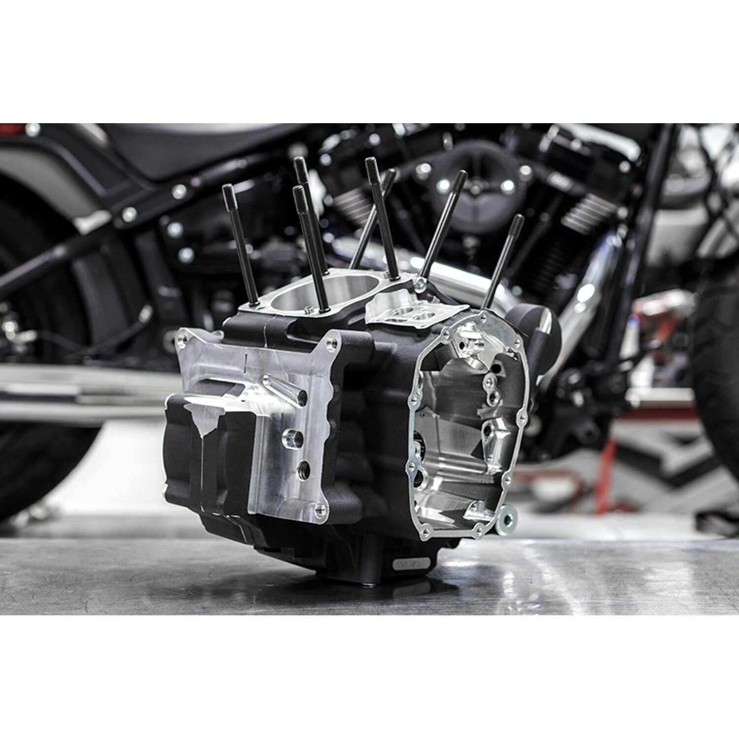 S&S, M8 Touring MK-Series crankcase assembly. Large bore