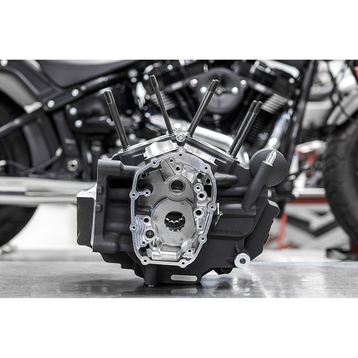 S&S, M8 Touring MK-Series crankcase assembly. Large bore