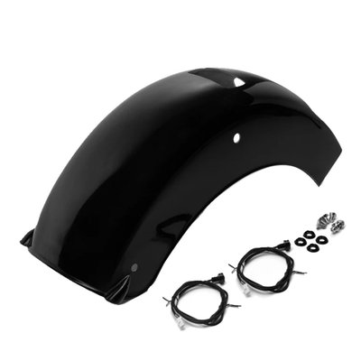 The new Indian Scout Rear Fender "Apache II" with three-in-one ECE marked running, brake, and turn signal lights is an accessory that combines style, functionality, and safety. Explicitly designed for the Indian Scout motorcycle, the "Apache II" rear fender mounts on the original fender bracket. The three-in-one running, brake, and turn signals integrate seamlessly into the fender. Compatible with the OEM solo seat. Fender comes with all the hardware needed.
Lights holds ECE approval and possesses comprehensive legal documentation, affirming its suitability for road use, assuring safety, and compliance with regulatory standards. Drive confidently with peace of mind.