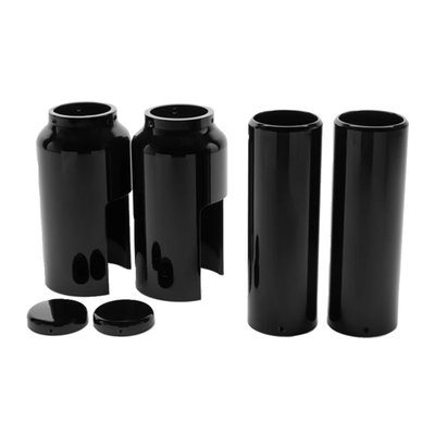 The new "Tomahawk" Series Indian Scout Full Fork Cover set is made of CNC billet aluminum and gives your Indian Scout that Fat fork looks that you always wanted. Made to fit original and any aftermarket front fenders. Super gloss black powder coated, excellent for your aggressive and custom Indian Scout look. Without original turn signals.