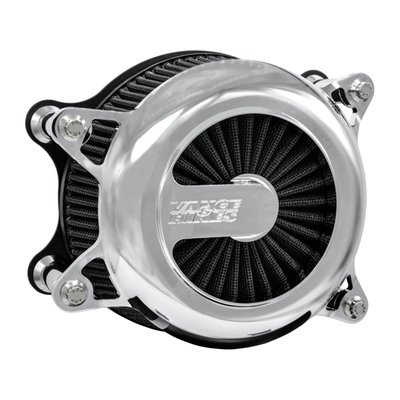The Vance & Hines VO2 air cleaner delivers improved engine performance with that all important touch of class and style. With large inlet backing plate and billet venturi entrance for smooth air flow. CNC machined billet cover with riveted badge or machined-in badge with the Vance & Hines logo. All include a K&N Xstream high-flow and washable air filter element to insure your bike will never run out of breath.
- Extracts the maximum performance from any machine
- With K&N Xstream high-flow air filter element
- CNC-machined billet cover secured with race-spec ARP hardware
- High-capacity, deep-pleated, & washable air filter element
- Includes backing plate, venturi and breather assemblies
- Force™ Velocity Stack for a strong increase in power