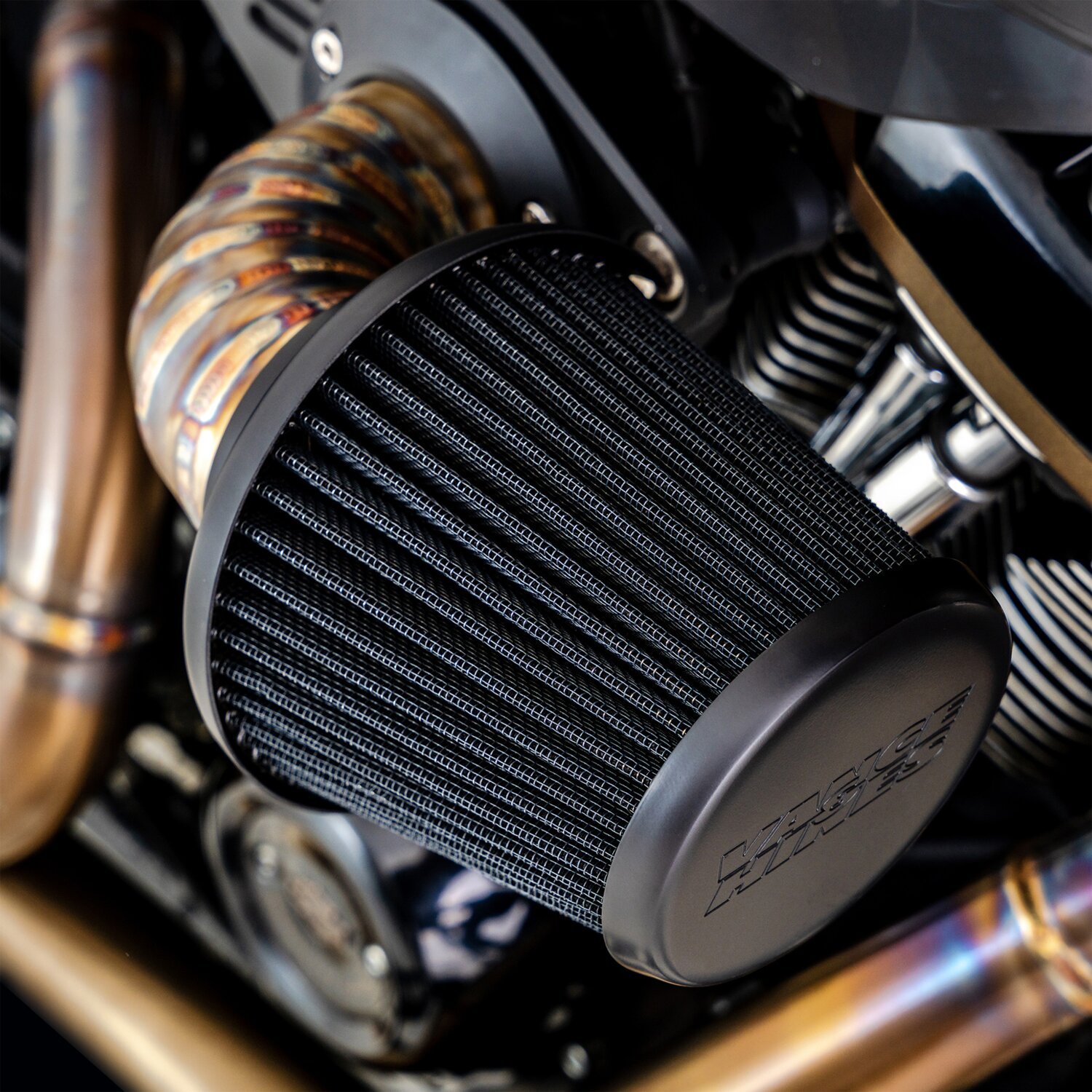 Vance & Hines, VO2 falcon air cleaner, Black, Matte