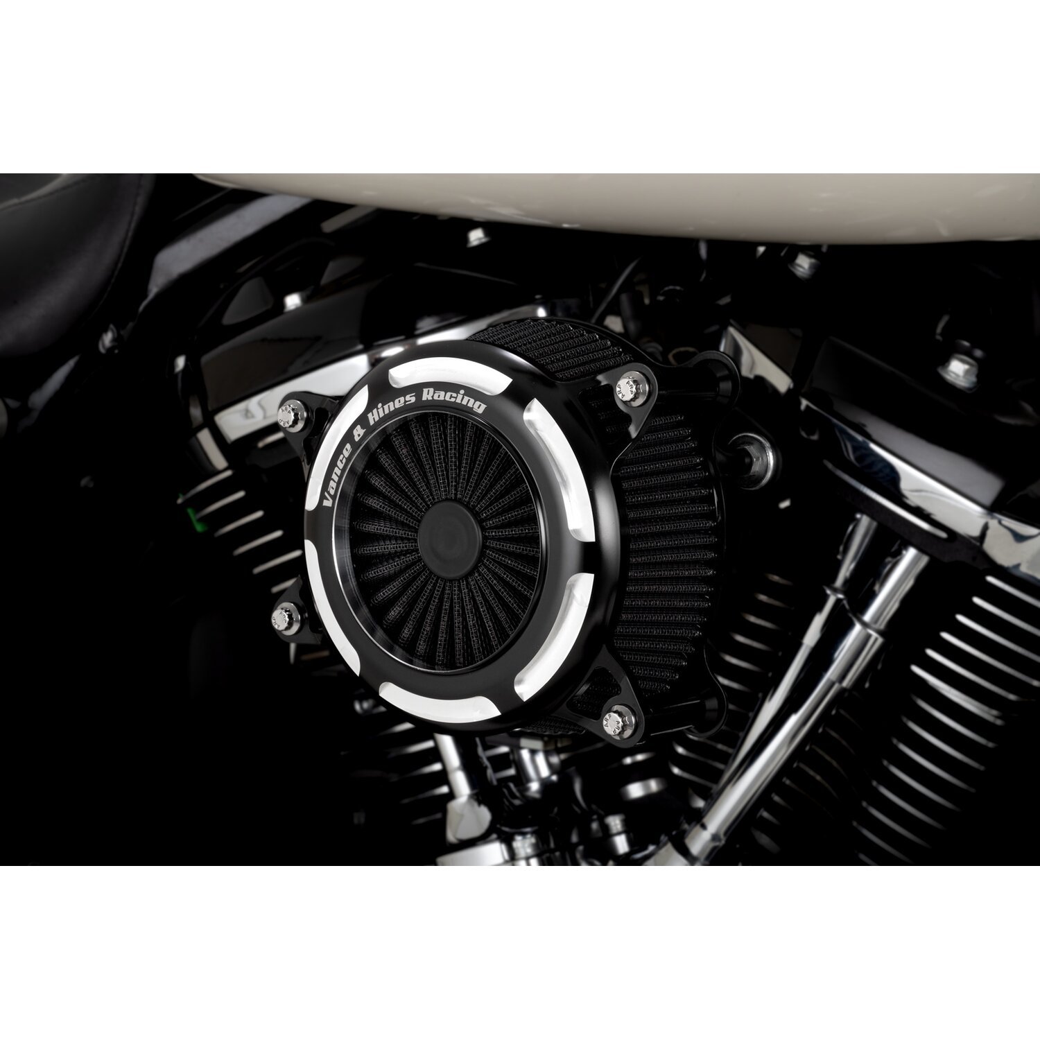 Vance & Hines, VO2 Onyx air cleaner. Matte black CC, Contrast Cut