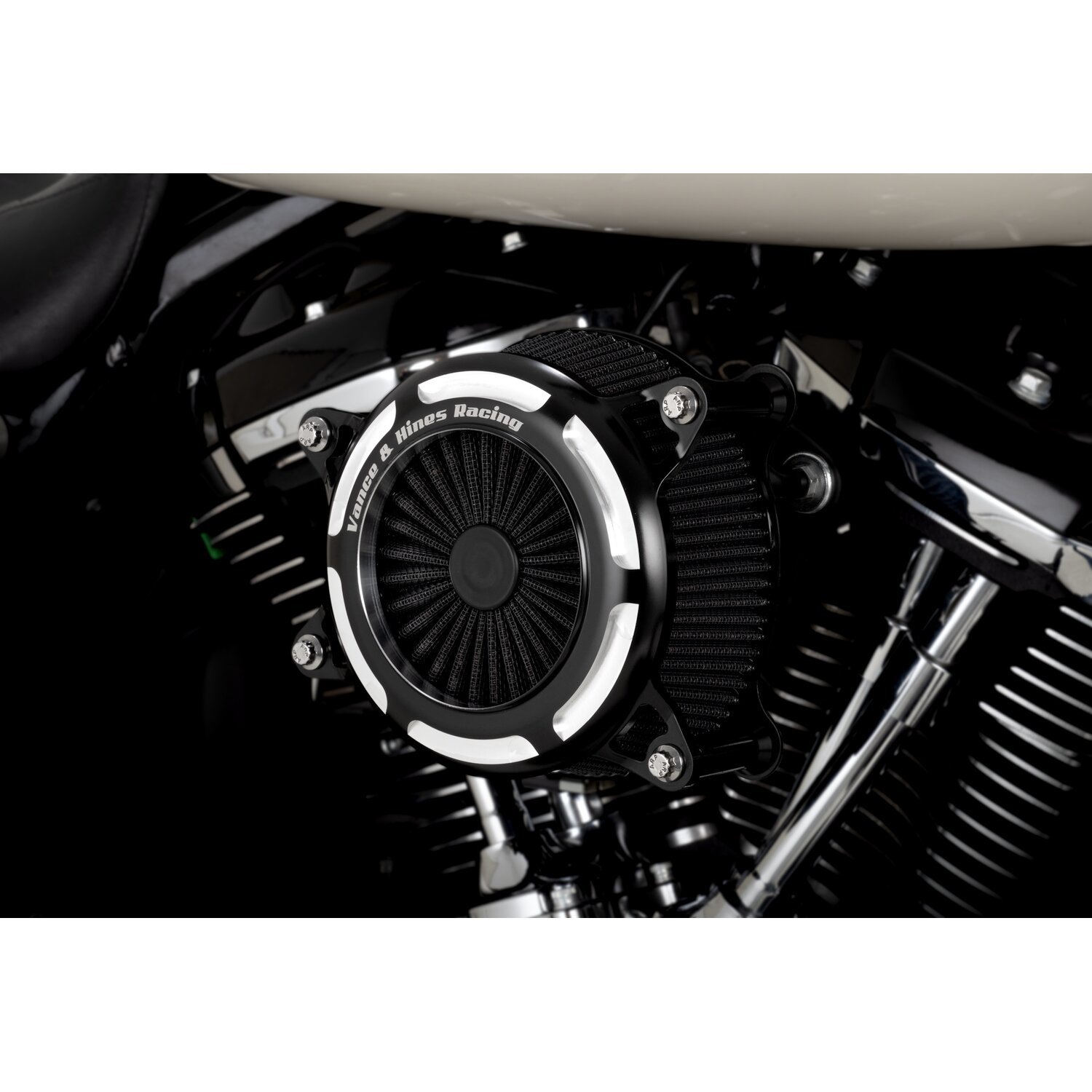 Vance & Hines, VO2 Onyx air cleaner. Black CC, Contrast Cut
