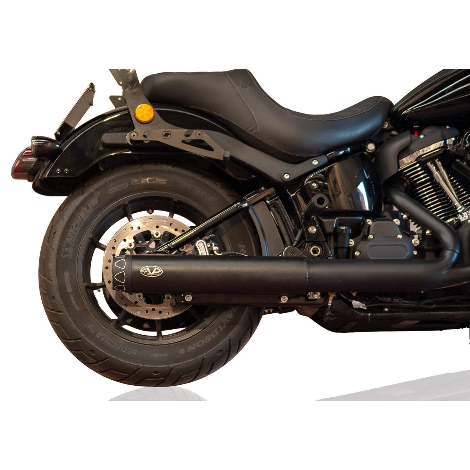 V performance, 2-1 slip-on muffler. Rebel series, Black