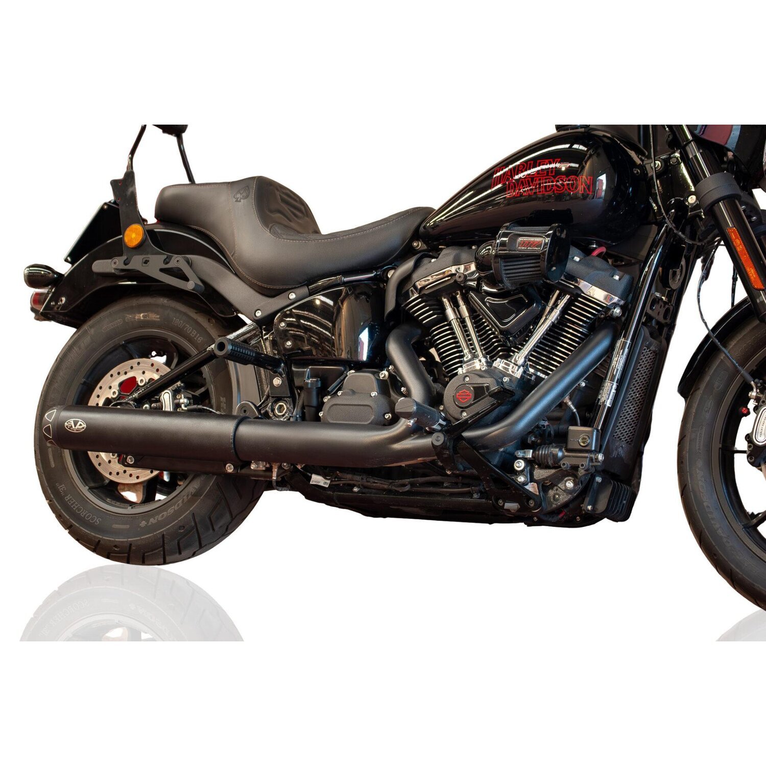 V performance, 2-1 slip-on muffler. Rebel series, Black