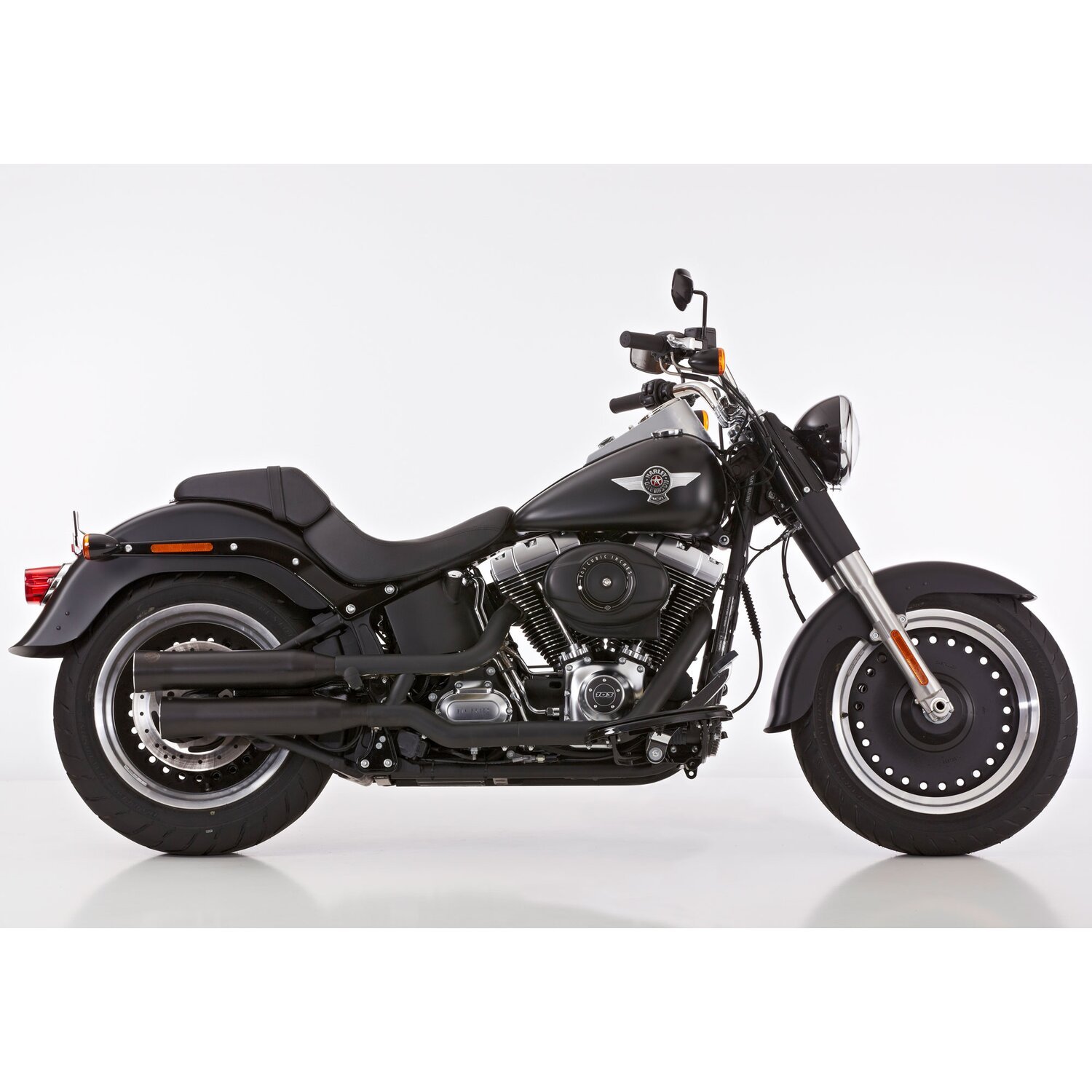 Falcon, Double Groove slip-on mufflers, Black, Matte