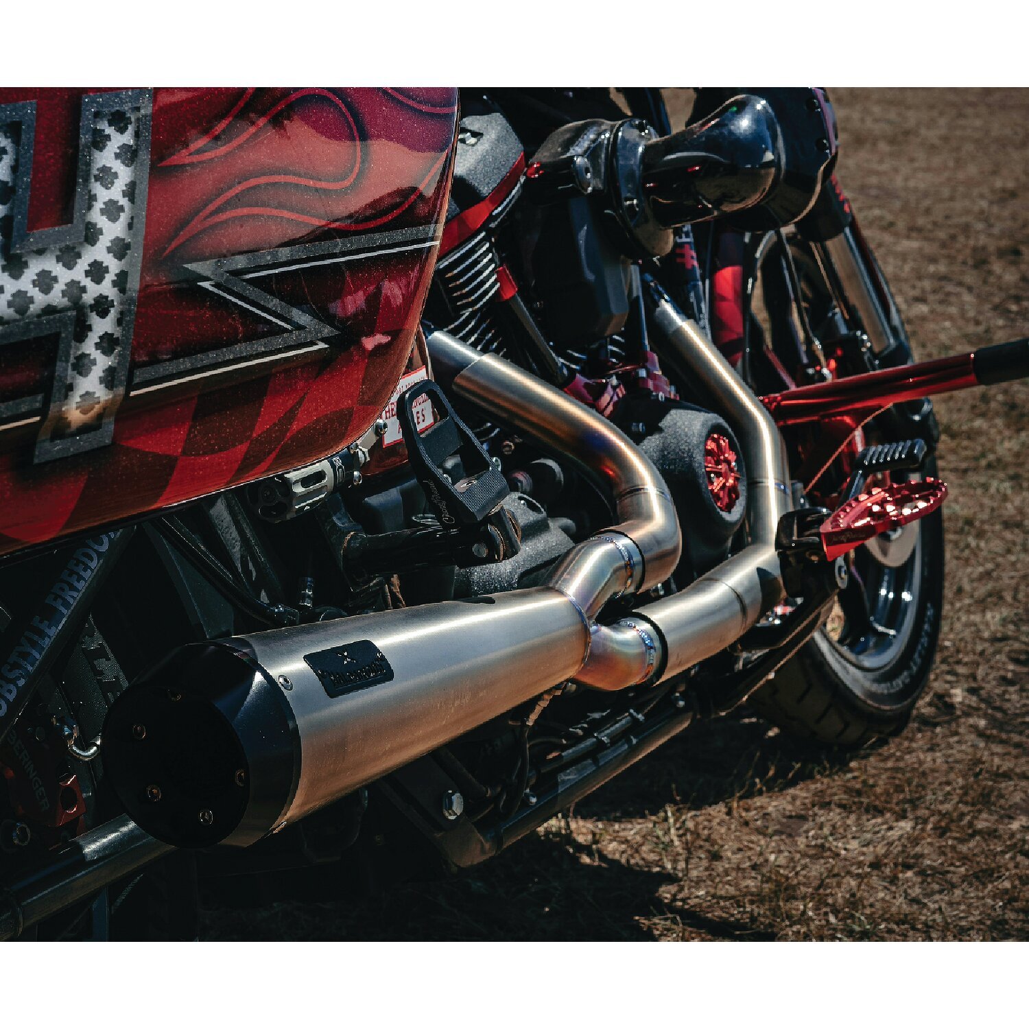 Malparidos, M8 Softail 2-1 exhaust. Titanium. Euro 4/5