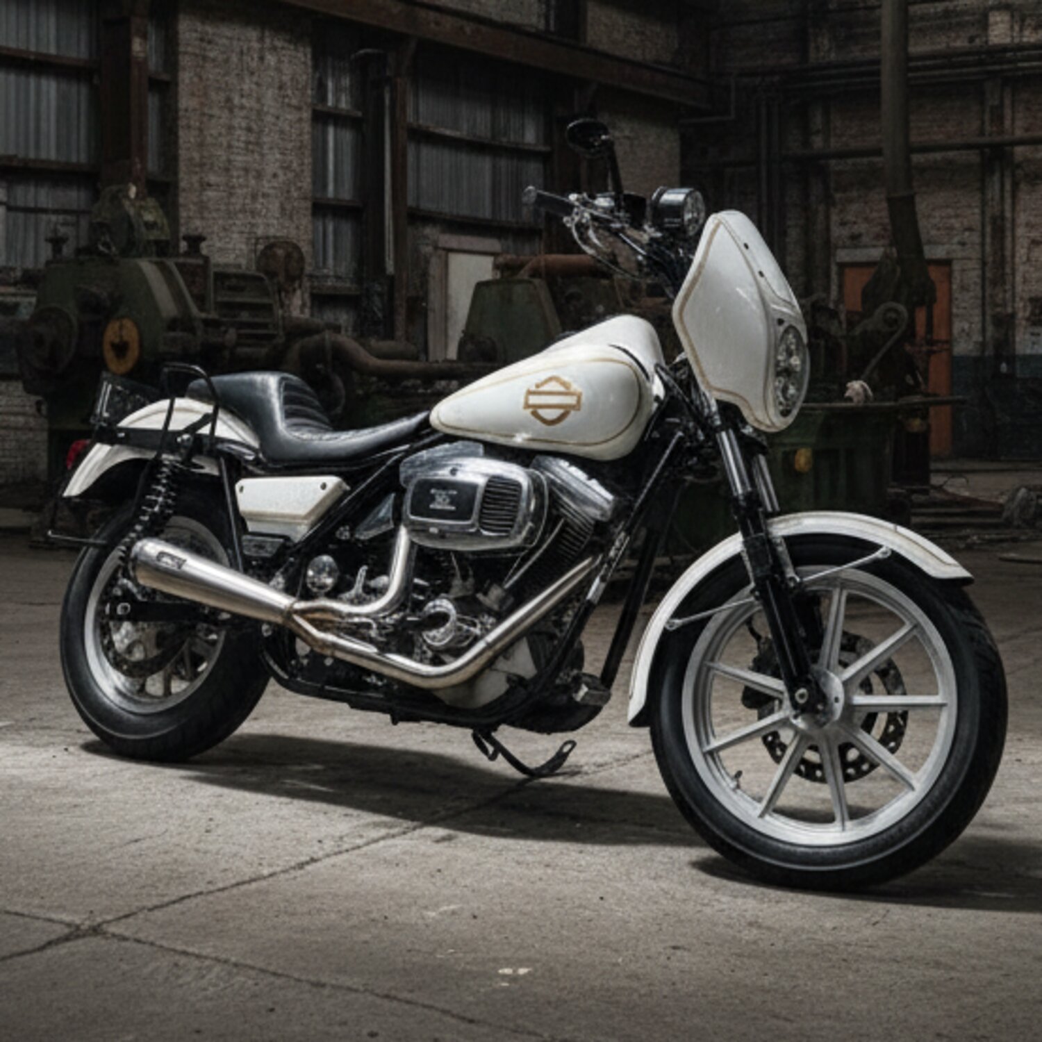 Malparidos, Evo Softail/FXR 2-1 exhaust. SS Satin. Euro 0/1