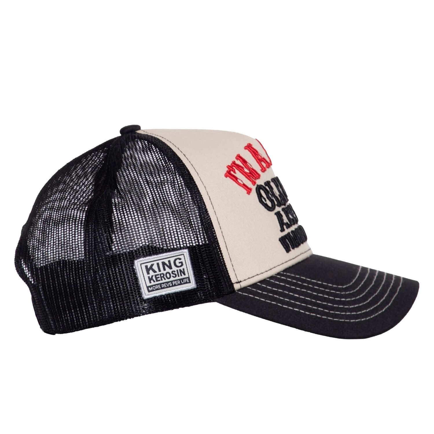 King Kerosin I'm a dirty old man cap, Black, beige