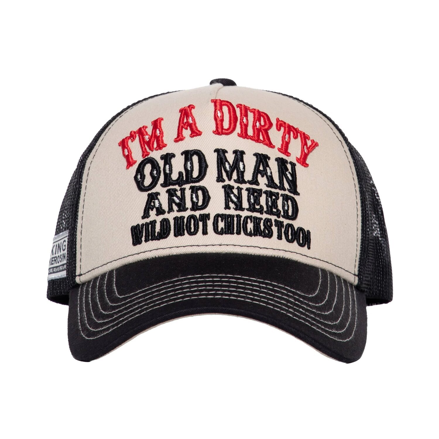 King Kerosin I'm a dirty old man cap, Black, beige