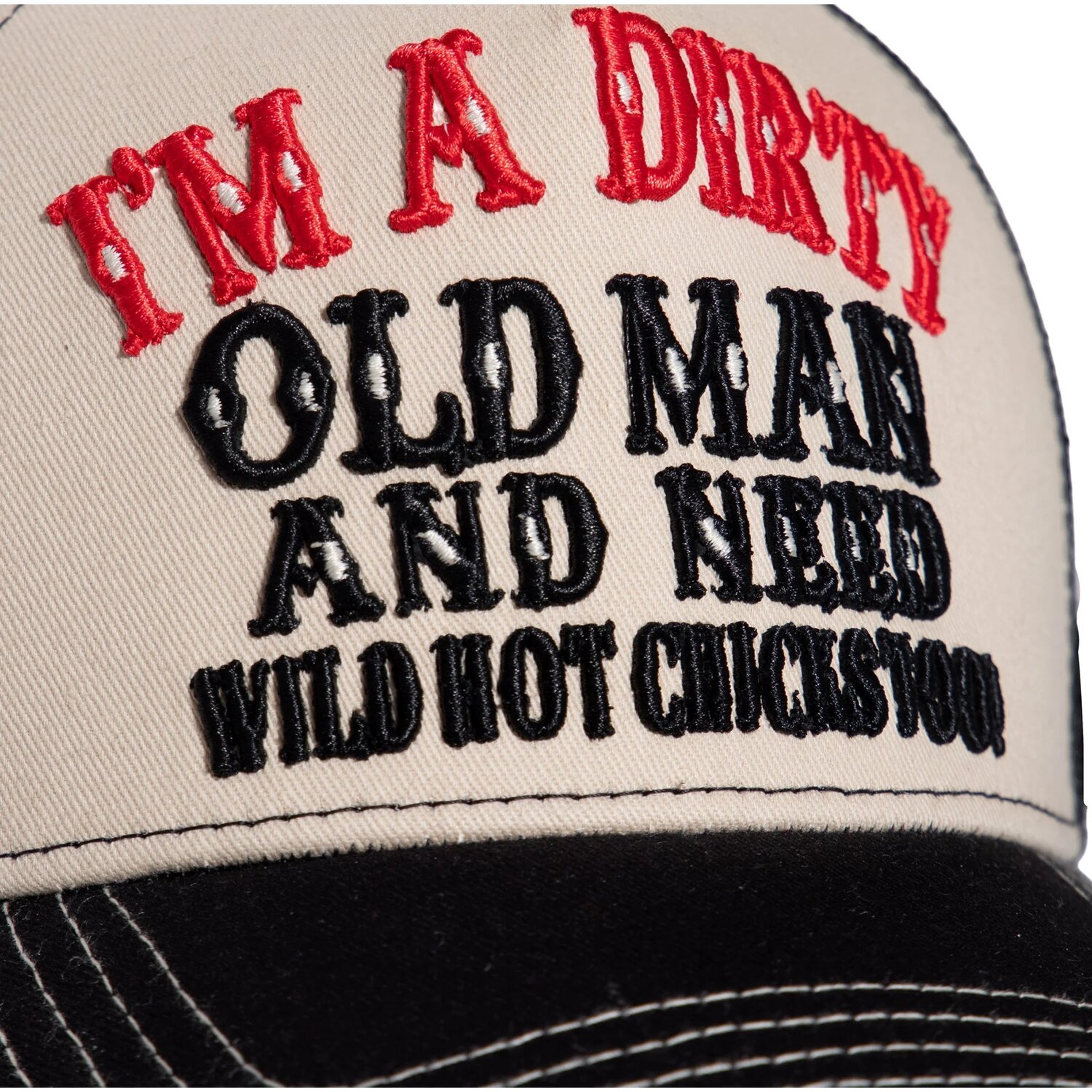 King Kerosin I'm a dirty old man cap, Black, beige