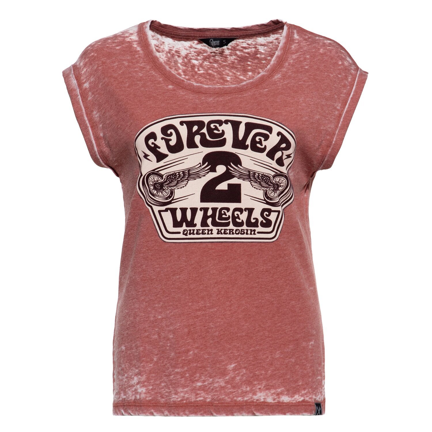 Queen Kerosin Forever 2 wheels t-shirt, Orange, XS