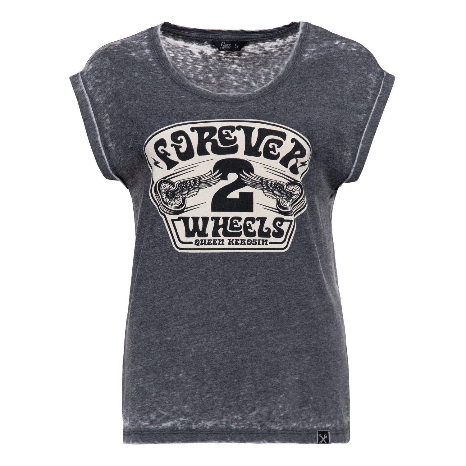 Queen Kerosin Forever 2 wheels t-shirt, anthracite Gray, XS