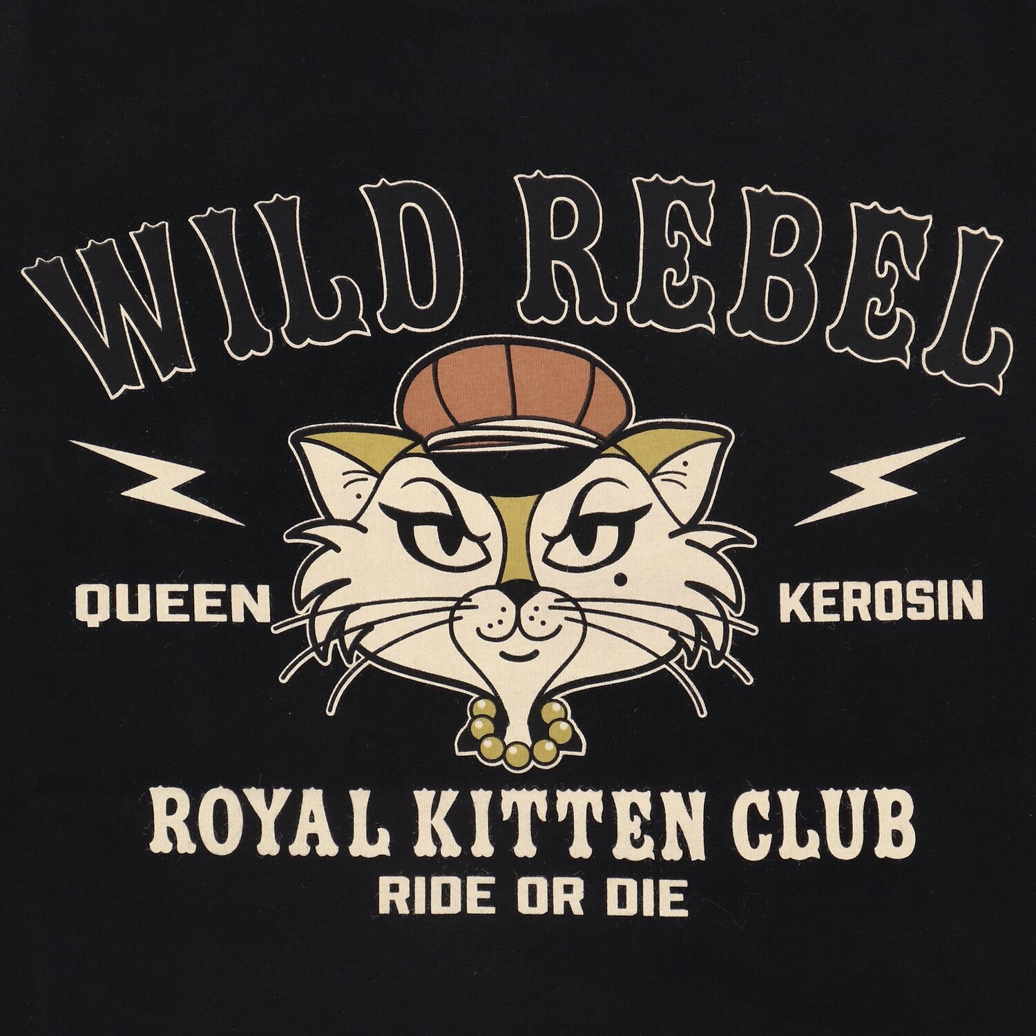 Queen Kerosin Royal Kitten Club t-shirt, Black, M