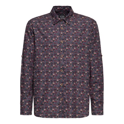 The King Kerosin Kustom Kulture shirt proves that a stylish look doesn't have to be boring. The detailed all-over print with artistic skull and tattoo elements gives the shirt an extravagant touch that's also perfect for special occasions. With its regular fit, classic Kent collar, and full-length button placket, it has a structured and sophisticated look without sacrificing individuality. The lightweight cotton ensures a high level of comfort, while the back yoke and rounded hem complete the elegant cut, ideal for events, nights out at the club, or an urban business look with attitude.