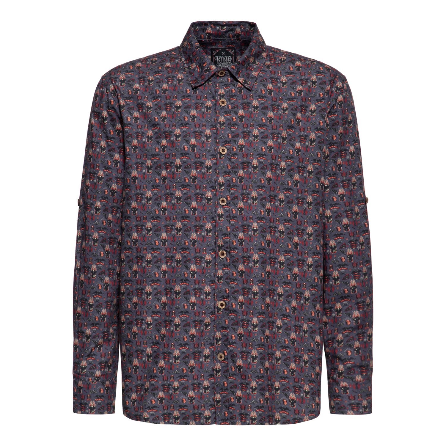 M — King Kerosin Kustom kulture shirt gray, M