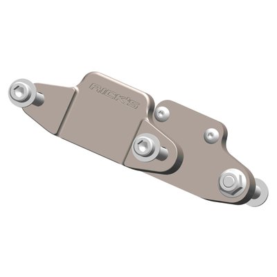 Machined finish installation kit for use with the Fat Boy fork in combination with Rick's 23" front fender. 
Bolt on kit that includes screws and washers.