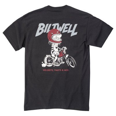 Gianpa, better known as @the_junkers on Instagram killed it on art for Biltwell this year. They love his vintage illustration style and thought it worked out perfect on this pocket t-shirt. Classy and traditional with a pocket to put your smokes or sharpie in. 100% pre-shrunk 6oz cotton t-shirt is detailed with hand-screened water-based inks, woven clip tags and the irritating collar tag has been replaced by a screen-printed label. We consider this the perfect t-shirt blank, it's got a buttery feel and is thick enough to be durable, but not a baggy old man shirt. It's a true regular-fit, not a super thin slim-fit.