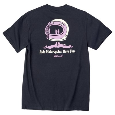 Another @the_junkers original together with Biltwell. The shortimer in a Gringo helmet has such a fun 70’s vibe so we used it on everything this year! 100% pre-shrunk 6oz cotton t-shirt is detailed with hand-screened water-based inks, woven clip tags and the irritating collar tag has been replaced by a screen-printed label. We consider this the perfect t-shirt blank, it's got a buttery feel and is thick enough to be durable, but not a baggy old man shirt. It's a true regular-fit, not a super thin slim-fit.