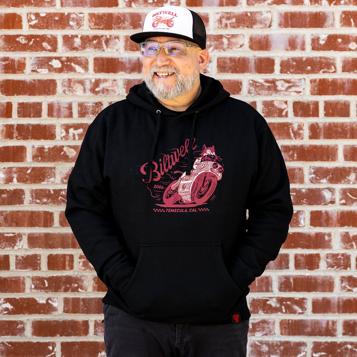 2XL — Biltwell Fast Cat hoodie black, 2XL