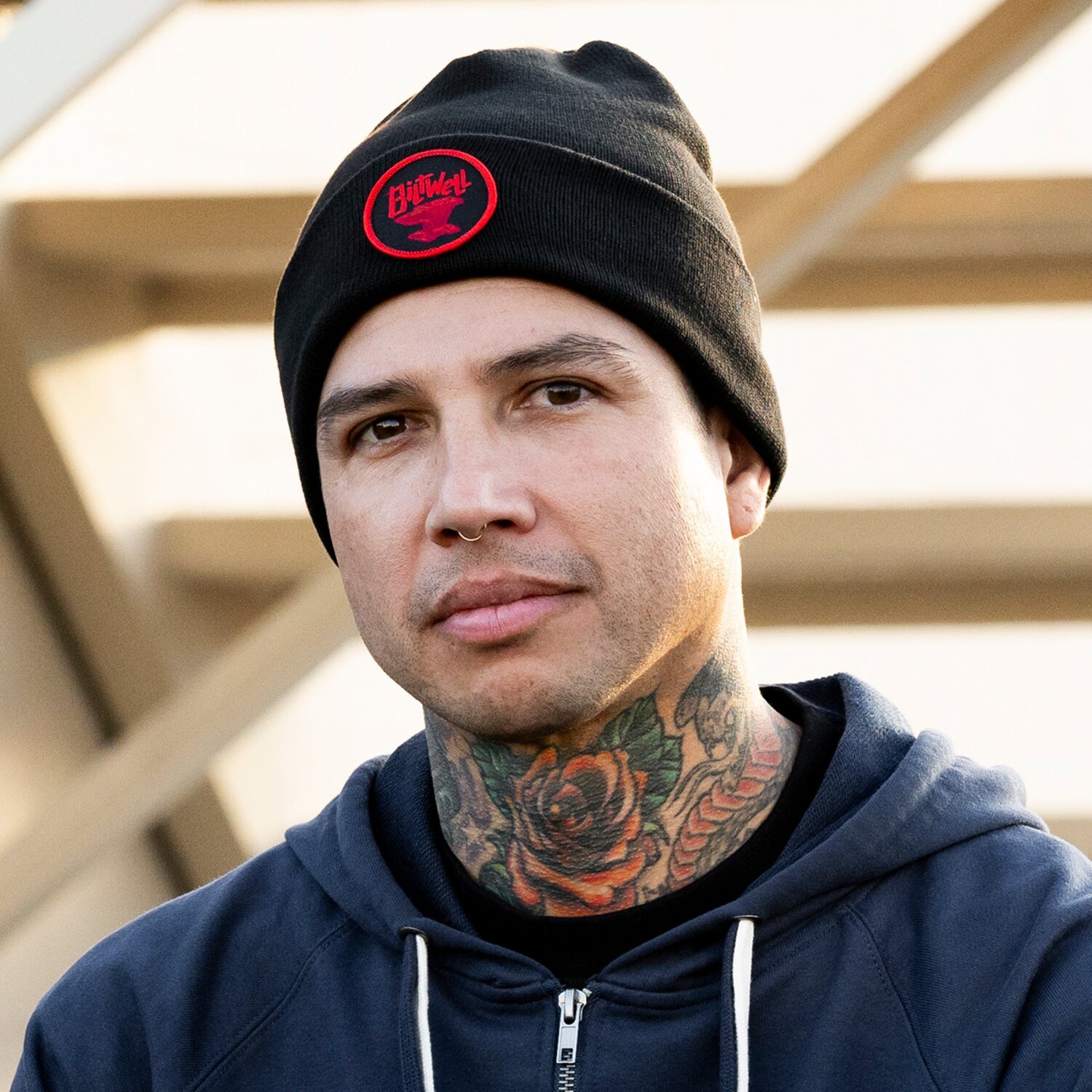 Biltwell Anvil beanie, Black, red
