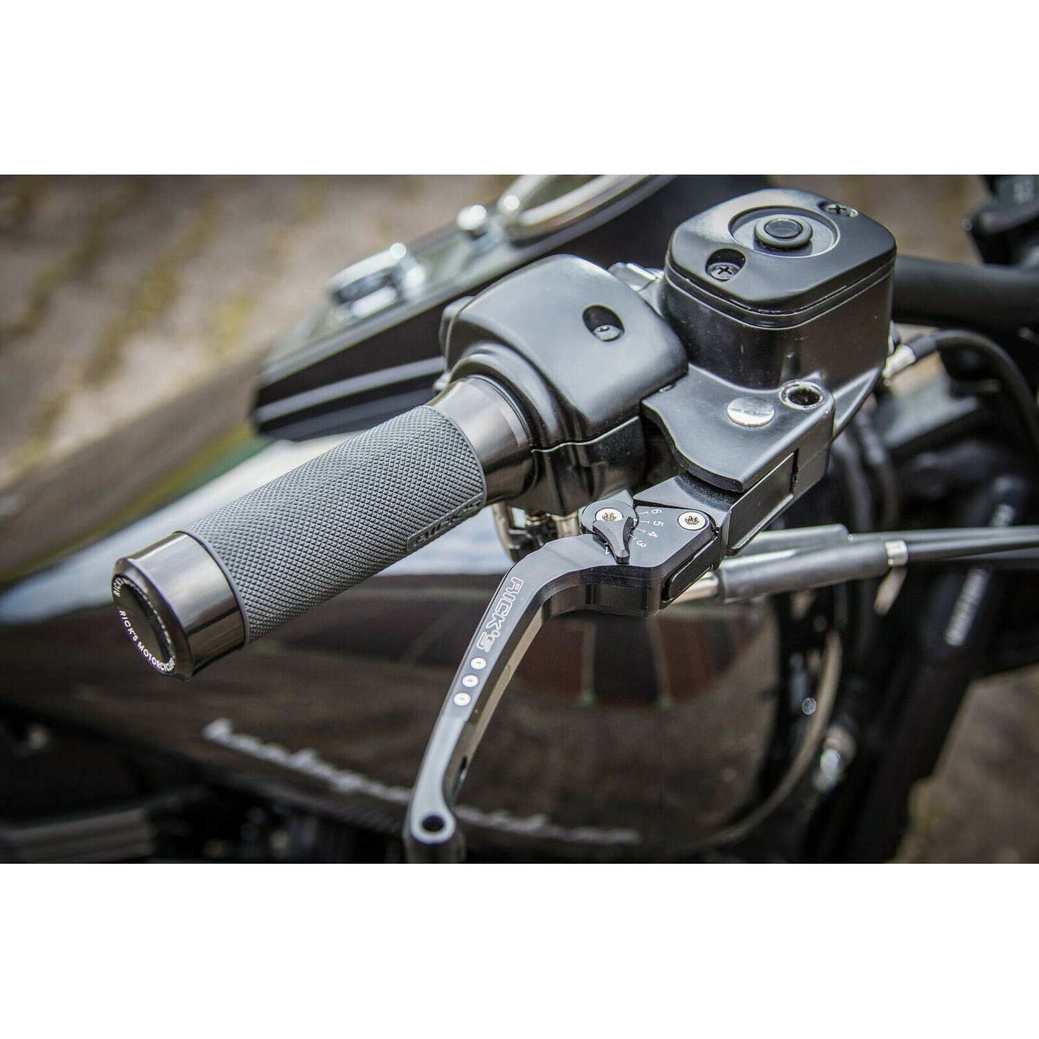 Rick's Motorcycles, Good Guys brake & clutch lever set, Black, Satin