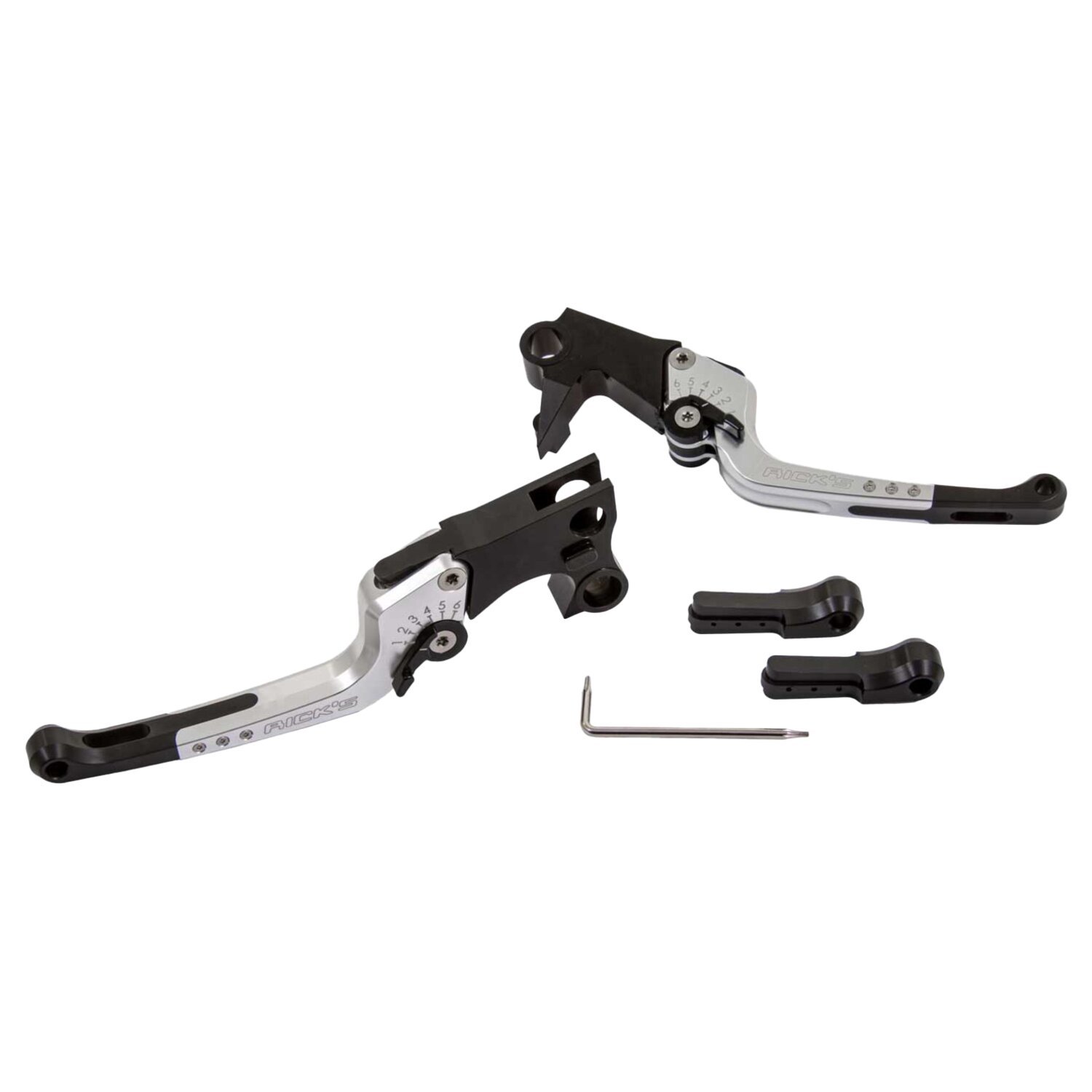 Rick's Motorcycles, Good Guys brake & clutch lever set B/S, Black, Satin