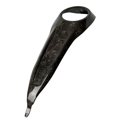 Forged carbon. Made from chopped carbon fiber strands mixed with resin and compressed in a mold. The result is a material that looks more like marble or camouflage, no two are alike, without a directional weave. 

Designed for those that like the look and weight reduction of genuine carbon fiber. The perfect addition to any Club Style or performance bike. Bolt-on installation, simple and hassle-free replacement of the stock dash cover. EU made. 
- Ultra light weight 
- Manufactured from top quality carbon fiber 
- Gloss UV stable surface 
- Mount holes are pre-drilled 
- Bolt-on replacement for stock console 