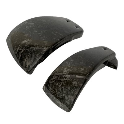 Forged carbon. Made from chopped carbon fiber strands mixed with resin and compressed in a mold. The result is a material that looks more like marble or camouflage, no two are alike, without a directional weave.

Carbon fiber side covers. Ultra light weight and manufactured from highest quality pure carbon fiber. The combination of weight reduction and the look of true carbon fiber makes these covers a must have add-on for any Clubstyle or performance orientated bike. Hassle-free installation. EU made. 
- Ultra light weight 
- Manufactured from top quality carbon fiber 
- Gloss UV stable surface 
- With pins for a snap-on installation 
- Bolt-on replacement for the stock side covers 
- It is advised installation is done by a capable mechanic 