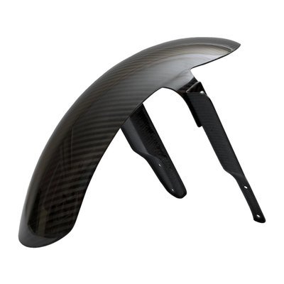 Woven, hand laid carbon. Made from a sheet of carbon fiber fabric woven in a crisscross pattern. Laid by hand into a mold, then cured in resin. The fabric layers are aligned in specific directions for strength. 

Stock style carbon fiber front fender. Ultra lightweight, around 350 grams. The 3-piece structure provides a smoother and more adjustable fitment. Lightweight has never hurt performance, so a must have add-on to your Clubstyle build! Pre-drilled allowing a hassle-free bolt-on installation. EU made. 
- Ultra light weight around 350 grams 
- Manufactured from top quality carbon fiber 
- Gloss UV stable surface 
- Mounting holes pre-drilled 
- Bolt-on replacement for stock front fender 
- It is advised installation is done by a capable mechanic 