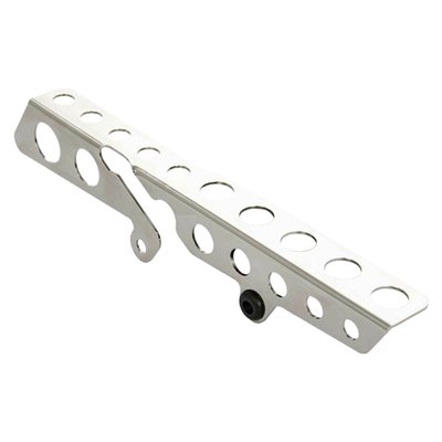 Stainless steel polished belt guard with round cut outs that can be mounted on the stock mounts.
Mounting hardware is included.
OEM replacement reference 60300137 (chrome) 60300138 (black)