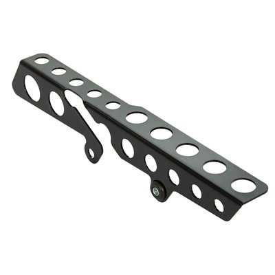 Stainless steel matte black powder coated belt guard with round cut outs that can be mounted on the stock mounts.
Mounting hardware is included.
OEM replacement reference 60300137 (chrome) 60300138 (black)