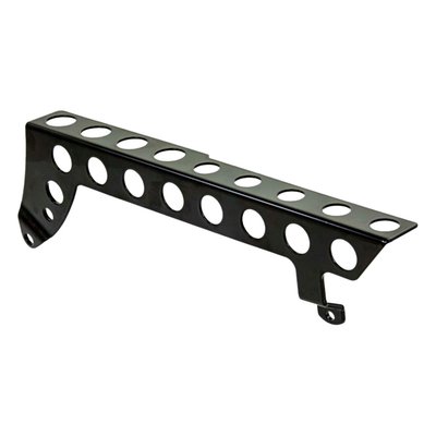 Stainless steel matte black powder coated belt cover with round cut out holes which offers upper belt protection. Includes upper belt guard and mounting hardware.