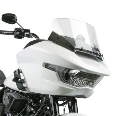 Mount kit included. Clear. Height: 29.21cm. Width: 53.34cm.
Made of 3mm thick Lexan® polycarbonate with National Cycle's state-of-the-art Quantum+™ Rain Repellent Hard Coating.
National Cycle VStream® replacement windscreens have a unique patented shape. The 'V' profile and dimensional contours push the wind vortex out and away from the rider's helmet, resulting in a peaceful, quieter riding environment. Manufactured from 3mm thick Lexan® polycarbonate with National Cycle's state-of-the-art Quantum+™ Rain Repellent Hard Coating. This is a new generation of polycarbonate hard coating that actually exceeds the hardness and scratch resistance of glass. The surface tension created by the water repellent coating results in water droplets that literally fly off the surface of the windshield at the slightest of angles or wind speeds. It all just got better than ever! Fits as a direct bolt-on High Quality replacement for the OEM style screen. Complete with mount kit.
Note: Center screen height is from the bottom center edge to top of screen.