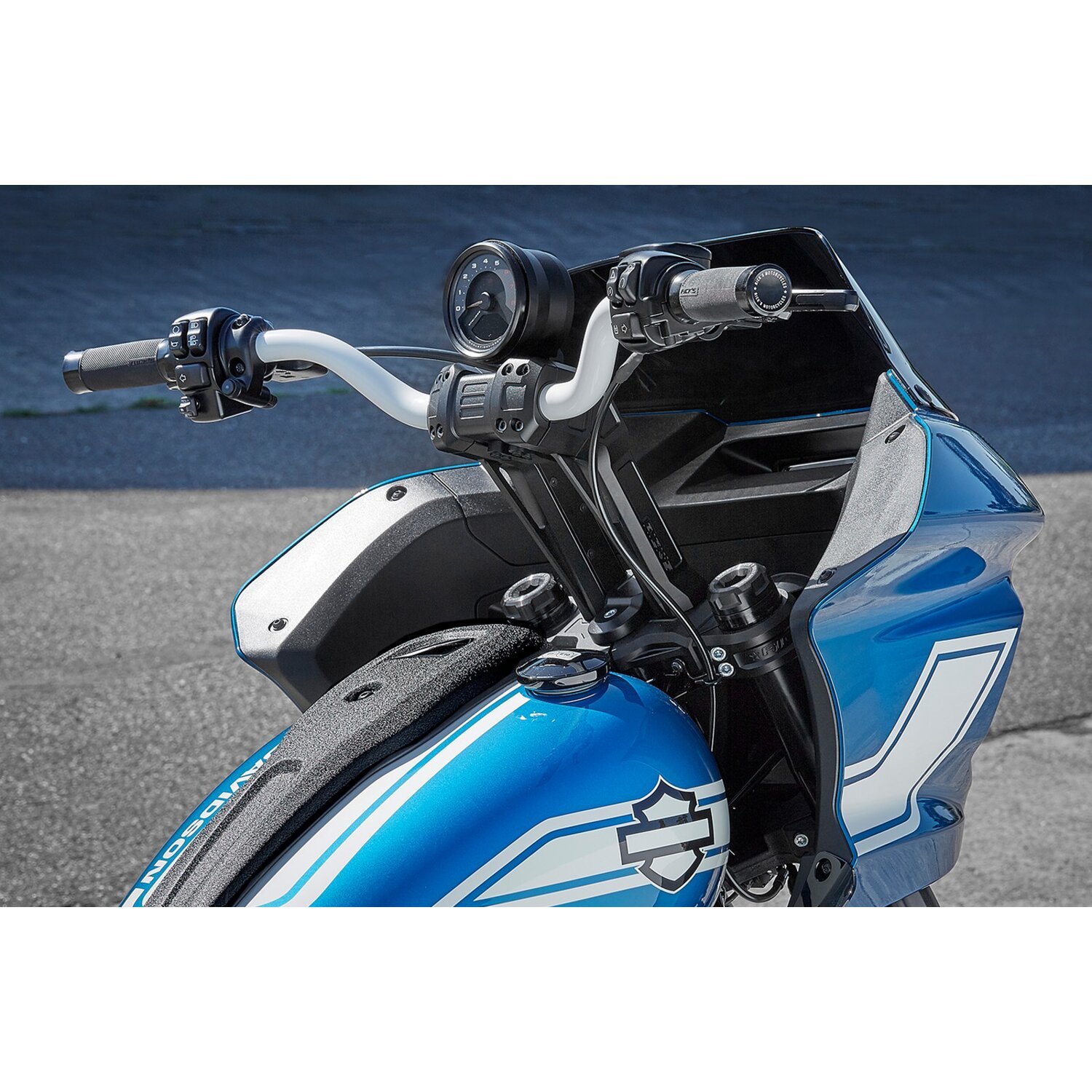 Rick's Motorcycles, Clubstyle riser kit Pullback S. 8.5", Black, Anodized