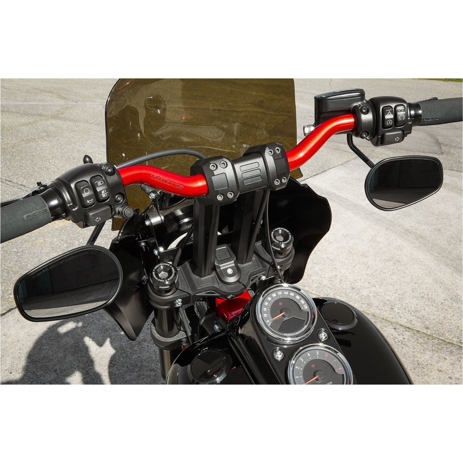 Rick's Motorcycles, Clubstyle riser kit Pullback. 7", Black, Anodized