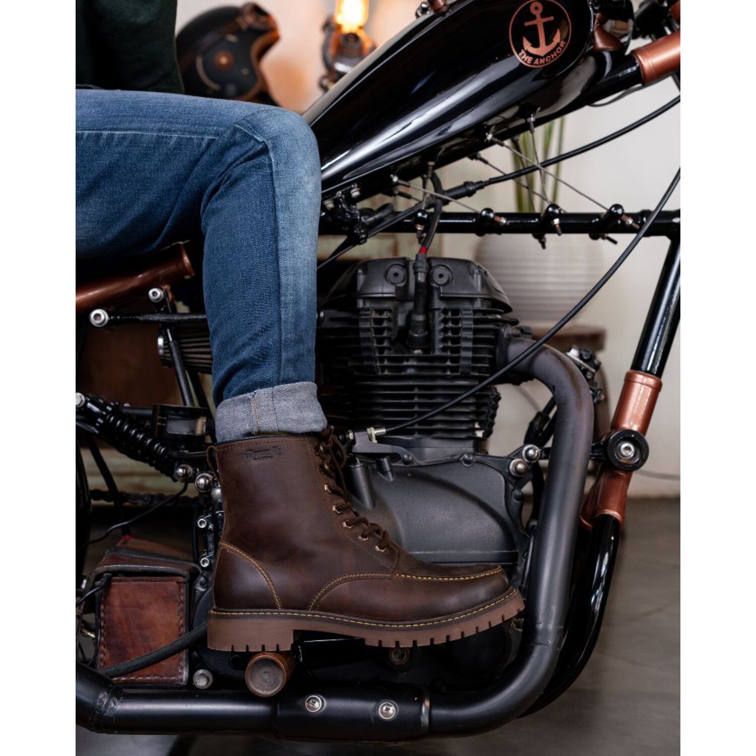 Trip Machine Moc-toe boots, mocha, 40