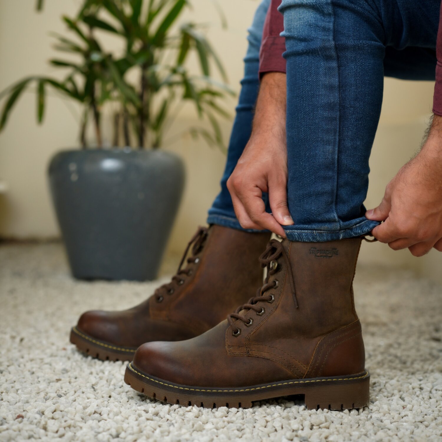 Trip Machine Derby boots, rusty wrangler, 40