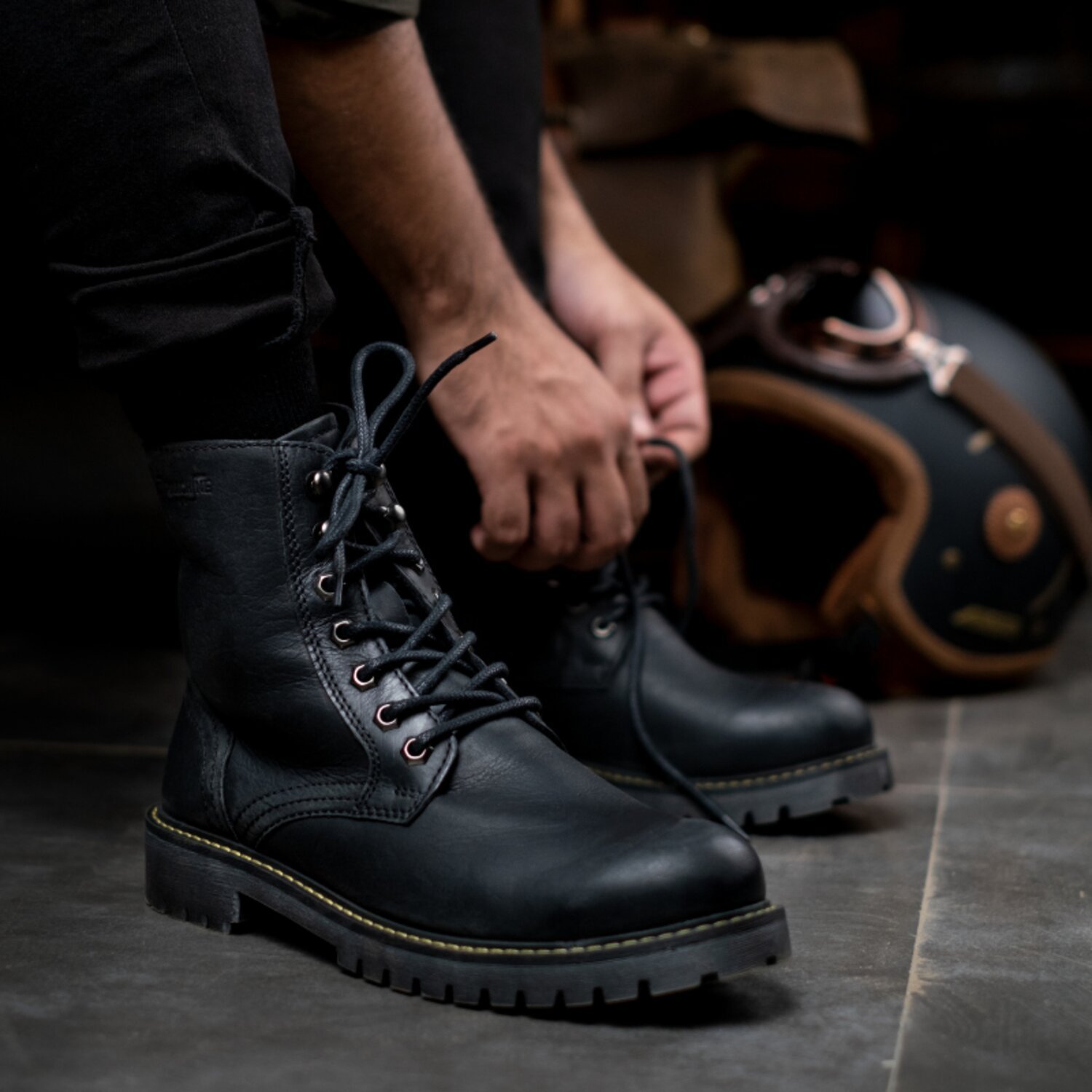 Trip Machine Derby boots, dark shadow, 40