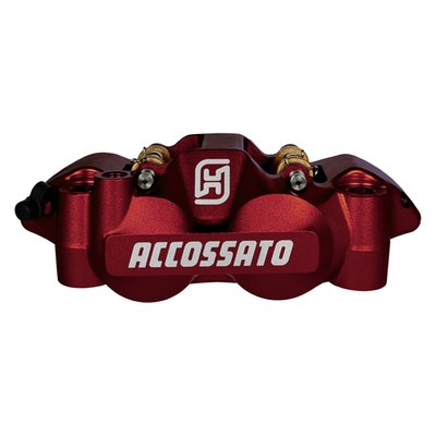 Red anodized finish.
108mm mounting distance.
Aluminum pistons.
4x ST (Standard sintered) brake pads per caliper.
Complete with Standard brake pads.
Accossato Monobloc Forged Radial Brake Calipers are engineered for riders that demand maximum performance and precision. Comes complete with 4x ST (Standard sintered) brake pad set. Manufactured from high-quality CNC machined forged aluminum, this caliper combines strength with a rigid lightweight construction to deliver exceptional braking control and reliability. Each caliper is designed to maximize braking efficiency and handling. Each caliper is also checked and tested before it it leaves the factory. This makes an Accossato caliper an excellent choice for riders that demand top-level technology paired with uncompromised quality.